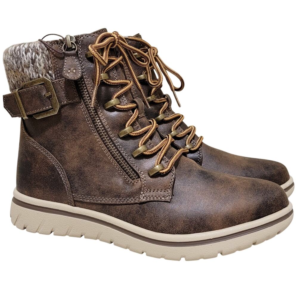 Cliffs by White Mountain Women Hearten Hiker Combat Bootie Size US 8M Brown